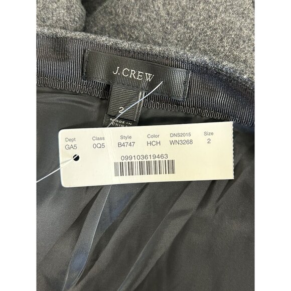 J.Crew Ruffled Bonded Wool Flounce Mini Skirt in Heather Charcoal - Sz 2 - New - Picture 4 of 7